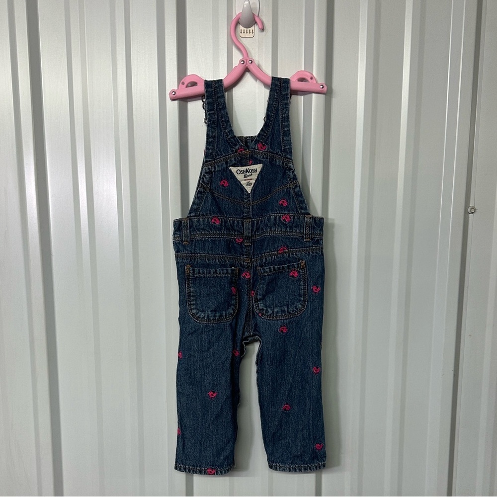 Vintage Oshkosh B’Gosh Vestbak Denim Overalls Infant Girl 12M Classic 90s - Picture 2 of 7